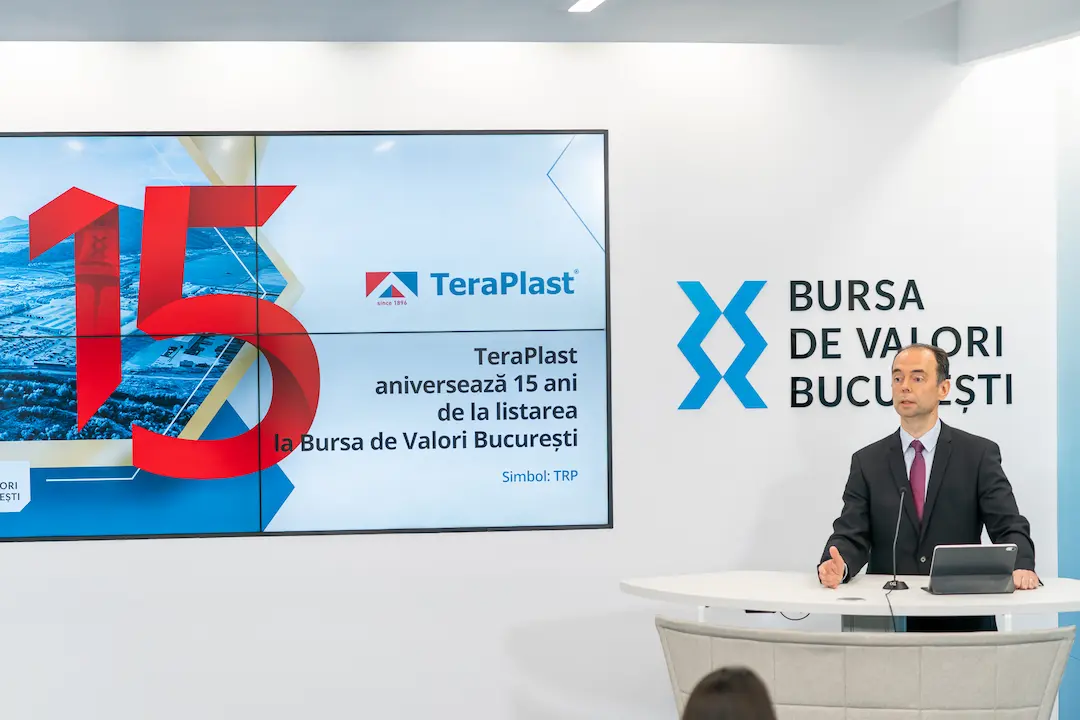 TeraPlast, unul dintre cele mai mari grupuri antreprenoriale românești, aniversează 15 de ani de la listarea la Bursa de Valori București